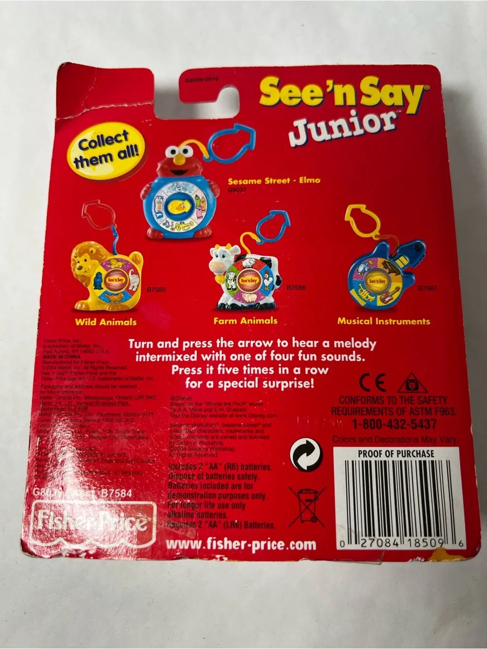 Fisher-Price Disney Winnie the Pooh See 'n Say Junior 2004